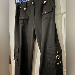 St John Collection by Marie Gray Black Cargo Trousers w/Gold Detail